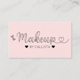 シンプルタイポグラフィかわいらしハートメイクアップアーティスト 名刺