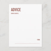 シンプルタイポグラフィの結婚アドバイスカード アドバイスカード (正面)