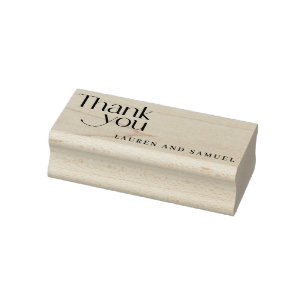 シンプルタイポグラフィの結婚カップルありがとう ラバースタンプ