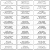 シンプルタイポグラフィの結婚ゲスト名アドレス シール (正面)