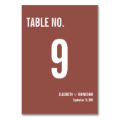 シンプルタイポグラフィの結婚テーブル番号 テーブルナンバー (裏面)