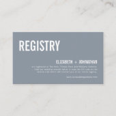 シンプルタイポグラフィの結婚レジストリQRコード エンクロージャーカード (正面)