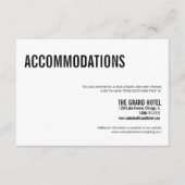 シンプルタイポグラフィの結婚宿泊カード エンクロージャーカード (正面)