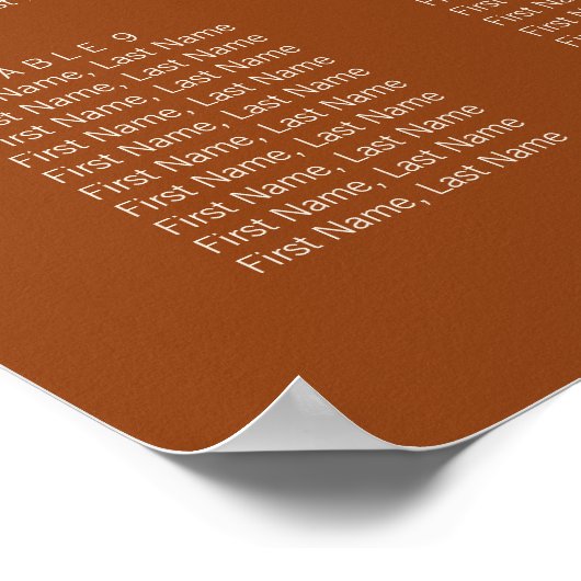 シンプルタイポグラフィの結婚座席表 ポスター (角)