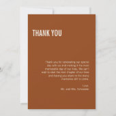 シンプルタイポグラフィの結婚感謝の写真 サンキューカード (裏面)