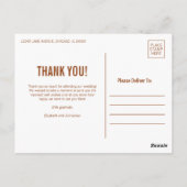 シンプルタイポグラフィの結婚感謝の写真 ポストカード (裏面)