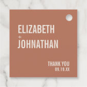シンプルタイポグラフィの結婚感謝 フェイバータグ (裏面)