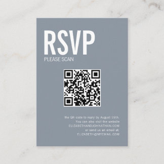 シンプルタイポグラフィの結婚WebサイトQRコードRSVP エンクロージャーカード