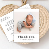 シンプルタイポグラフィはっきりしたベビー写真ありがとう ポストカード