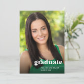 シンプルタイポグラフィはっきりした写真卒業会 招待状 (スタンド正面)