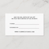 シンプルタイポグラフィは友人の白黒を指す 紹介カード (裏面)