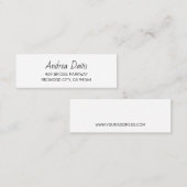 シンプルタイポグラフィアドレス02。スクリプトフォント。 スキニー名刺 (正面/裏面)