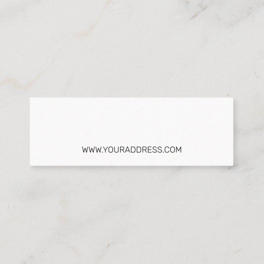 シンプルタイポグラフィアドレス02。スクリプトフォント。 スキニー名刺 (裏面)