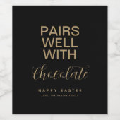 シンプルタイポグラフィイースターパーソナライズされたワインラベル ワインラベル (シングルラベル)