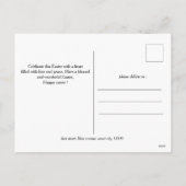 シンプルタイポグラフィエレガントイースターファミリーワンフォト シーズンポストカード (裏面)