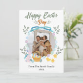 シンプルタイポグラフィエレガントイースター家族1枚の写真 シーズンカード (スタンド正面)