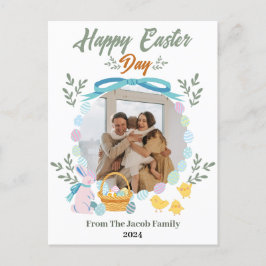 シンプルタイポグラフィエレガントイースター家族1枚の写真 シーズンポストカード
