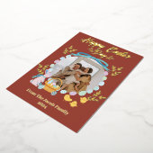 シンプルタイポグラフィエレガントイースター家族1枚の写真 箔シーズンカード (回転した状態)