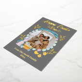 シンプルタイポグラフィエレガントイースター家族1枚の写真 箔シーズンカード (回転した状態)