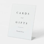 シンプルタイポグラフィエレガントウェディングカードとギフト 台座サイン (正面)