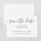 シンプルタイポグラフィエレガントウェディング日付の保存 セーブザデート (正面/裏面)