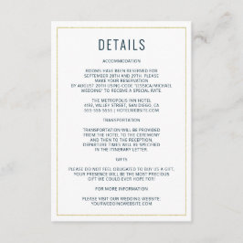 シンプルタイポグラフィエレガントウェディング詳細 エンクロージャーカード