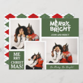 シンプルタイポグラフィエレガントクリスマスカップル3写真 シーズンカード (正面/裏面)