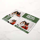 シンプルタイポグラフィエレガントクリスマスカップル3写真 箔シーズンカード (回転した状態)