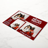 シンプルタイポグラフィエレガントクリスマスカップル3写真 箔シーズンカード (回転した状態)