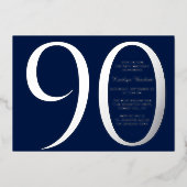 シンプルタイポグラフィエレガントマイルストーン誕生日実在 箔招待状 (正面)