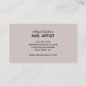 シンプルタイポグラフィエレガント爪、 ネイル(名前Taupe) 名刺 (裏面)