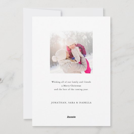 シンプルタイポグラフィエレガント2枚の写真メリークリスマス シーズンカード (裏面)