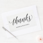 シンプルタイポグラフィオン水モダン色紙 長方形シール (封筒)