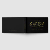 シンプルタイポグラフィカスタムデザインオンブラック ゲストブック (全面)