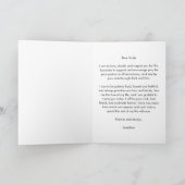 シンプルタイポグラフィカスタム任意の色の彼の誓い カード (内部)