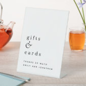 シンプルタイポグラフィギフト結婚カード白黒 台座サイン (インサイチュ)