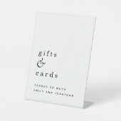 シンプルタイポグラフィギフト結婚カード白黒 台座サイン (正面)