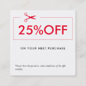 シンプルタイポグラフィクーポン割引カード 割引カード (正面)