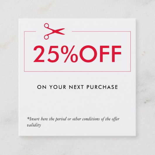 シンプルタイポグラフィクーポン割引カード 割引カード (正面)