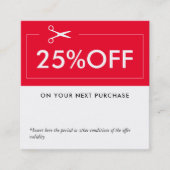 シンプルタイポグラフィクーポン割引カード 割引カード (正面)