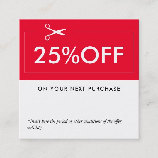 シンプルタイポグラフィクーポン割引カード 割引カード (正面)