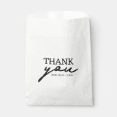 シンプルタイポグラフィサンキューパーソナライズされた結婚ズ フェイバーバッグ (正面)