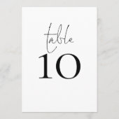 シンプルタイポグラフィスクリプ結婚トのテーブル番号カード 招待状 (裏面)