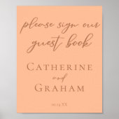 シンプルタイポグラフィズ結婚ゲストブックポスター ポスター (正面)