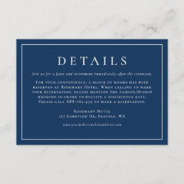 シンプルタイポグラフィネイビーフォーマルブ結婚ル詳細 エンクロージャーカード