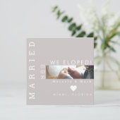 シンプルタイポグラフィハートエロ結婚したプ写真 カード (スタンド正面)