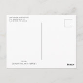 シンプルタイポグラフィハート結婚サンキューカード ポストカード (裏面)