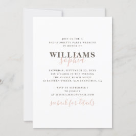 シンプルタイポグラフィバチェロレッテ週末 招待状