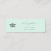 シンプルタイポグラフィパステルミントグリーン卒業 スキニー名刺 (正面)