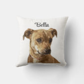 シンプルタイポグラフィパーソナライズされたカスタムドッグ画像 クッション (裏面)